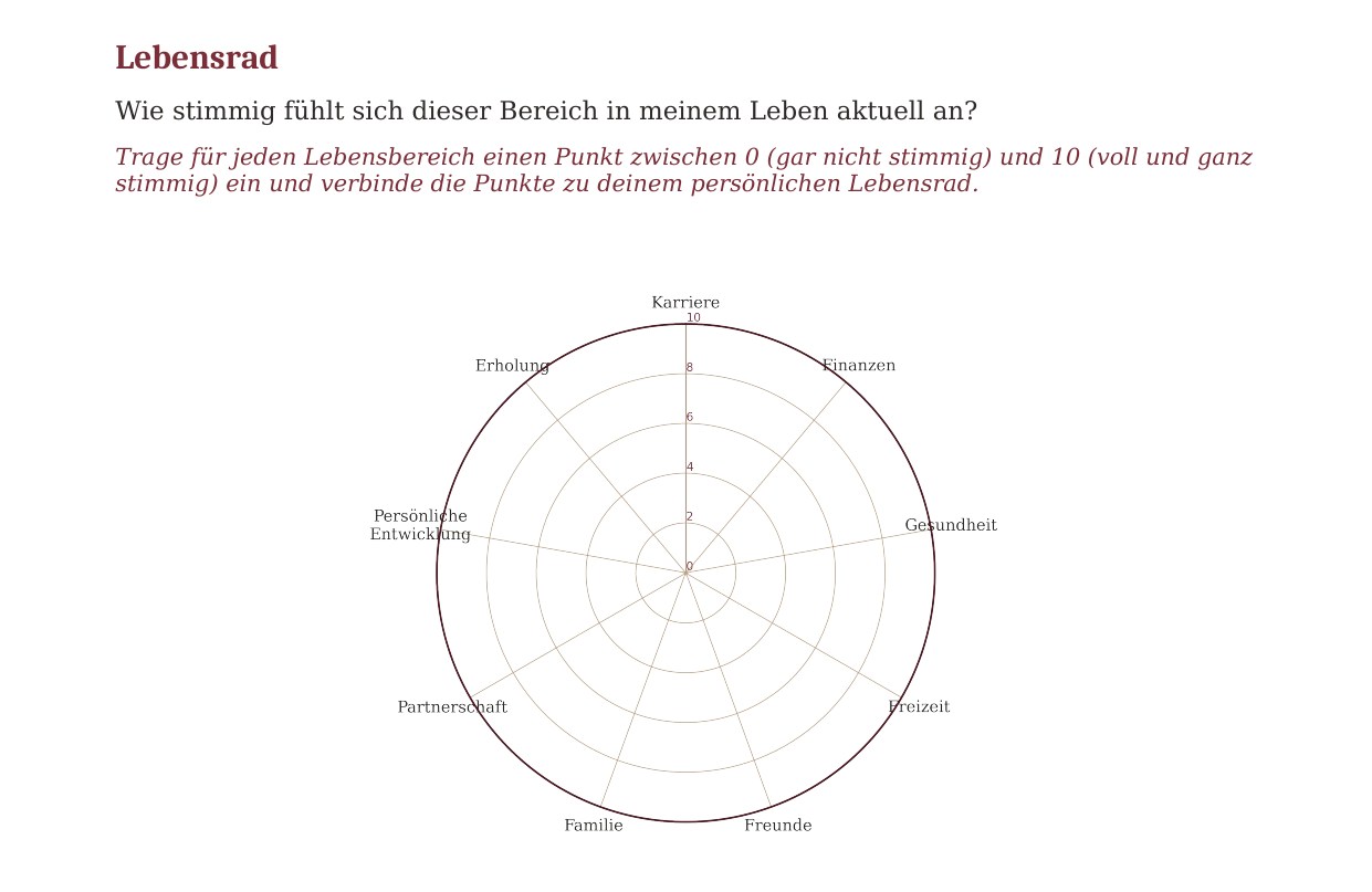 Workbook-Ausschnitt: Lebensrad
